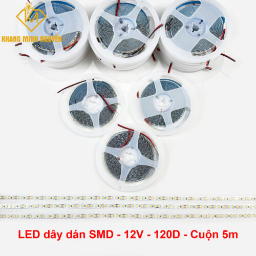 Đèn LED dây 12V 2835 SMD 120 mắt/mét - cuộn 5m
