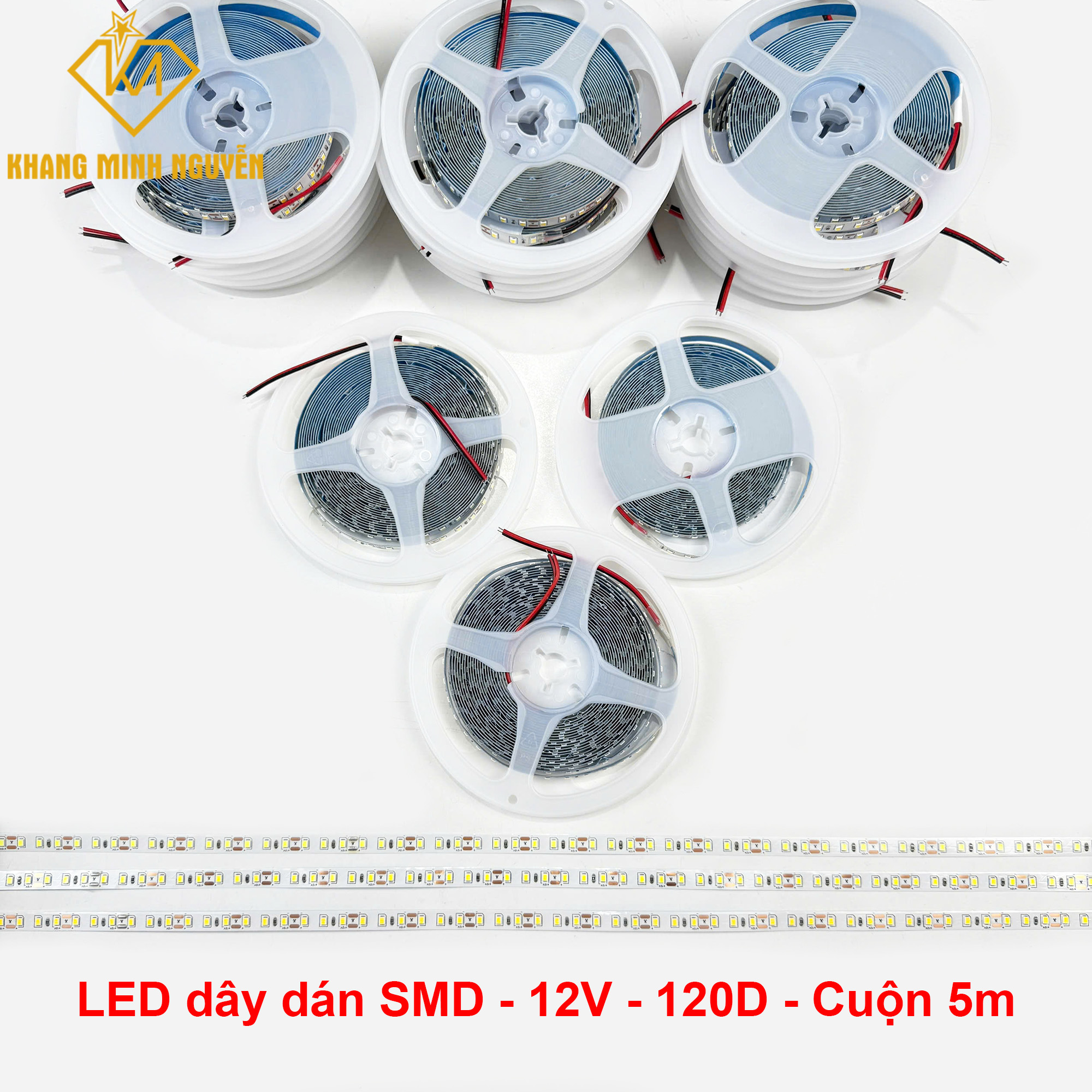 Đèn LED dây 12V 2835 SMD 120 mắt/mét - cuộn 5m Đèn LED dây 12V 2835 SMD 120 mắt/mét - cuộn 5m