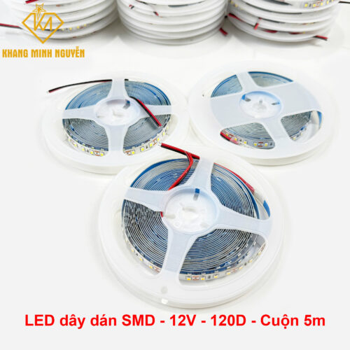 Đèn LED dây 12V 2835 SMD 120 mắt/mét - cuộn 5m