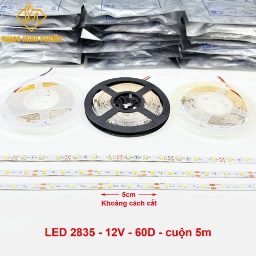 Đèn LED dây 12V 2835 SMD 60 mắt/mét - cuộn 5m