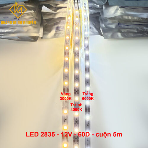 Đèn LED dây 12V 2835 SMD 60 mắt/mét - cuộn 5m