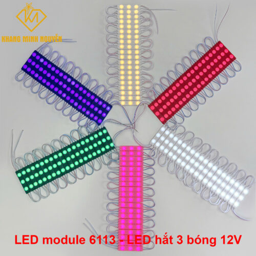 Led modul 3 bóng 6113 - 12V siêu sáng, ánh sáng nhiều màu