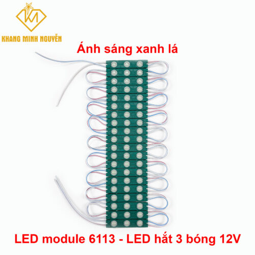 Led modul 3 bóng 6113 - 12V siêu sáng, ánh sáng xanh lá