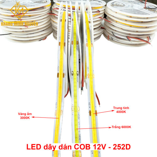 LED cuộn COB 12V 252 LED/m cuộn 5m - ánh sáng siêu mịn