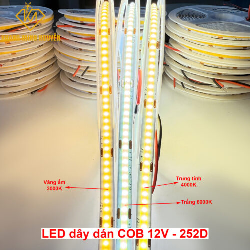 LED cuộn COB 12V 252 LED/m cuộn 5m - ánh sáng siêu mịn