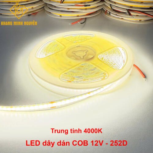 LED cuộn COB 12V 252 LED/m cuộn 5m - ánh sáng siêu mịn - màu trung tính 4000K