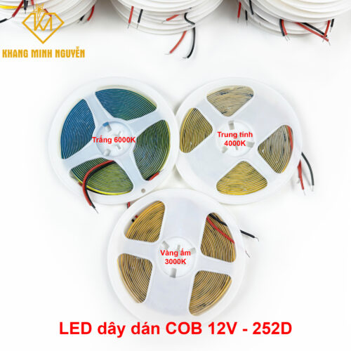 LED cuộn COB 12V 252 LED/m cuộn 5m - ánh sáng siêu mịn
