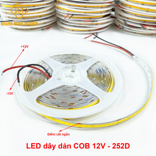 LED cuộn COB 12V 252 LED/m cuộn 5m - ánh sáng siêu mịn