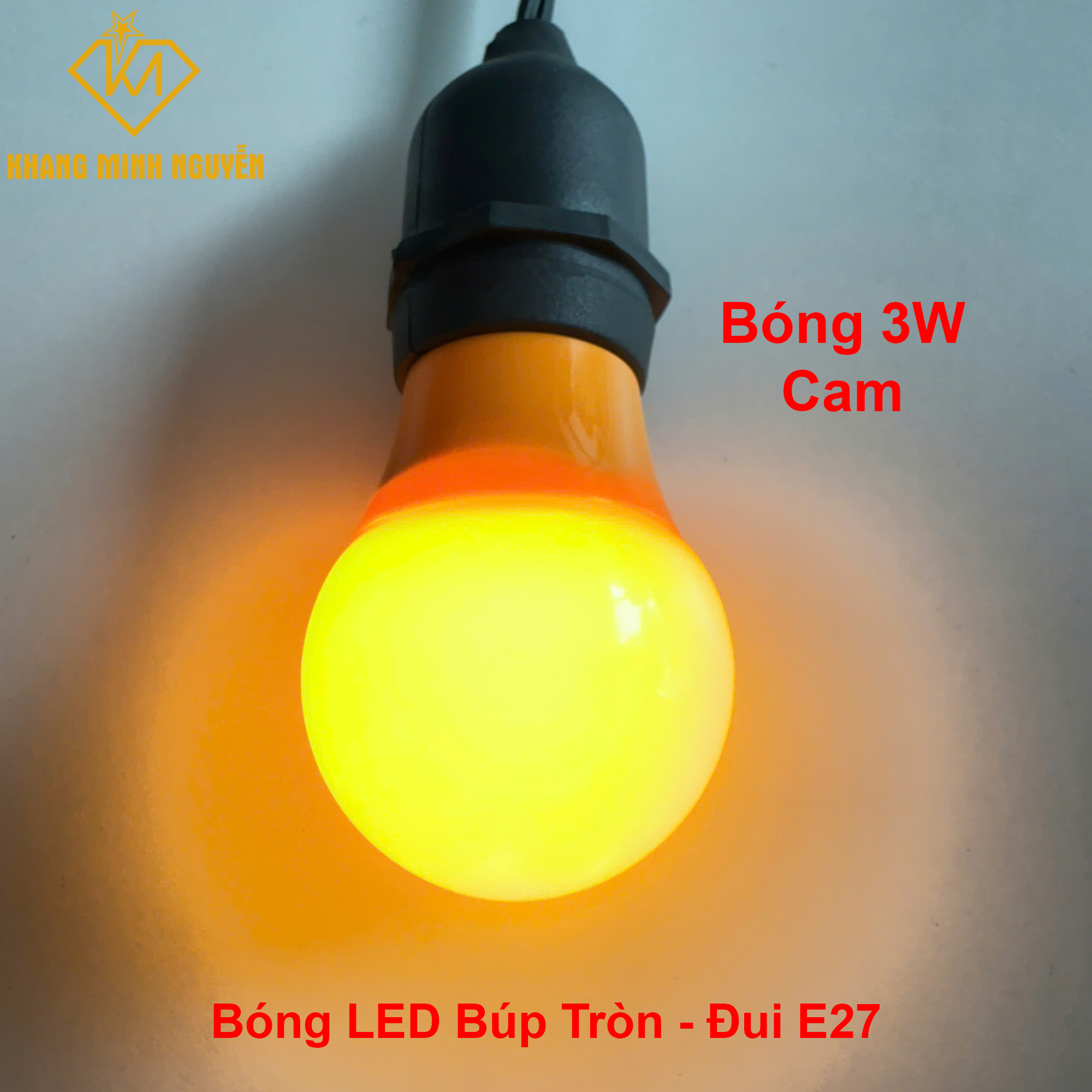 Bóng đèn búp tròn 3W - Cam Bóng đèn búp tròn 3W - Cam