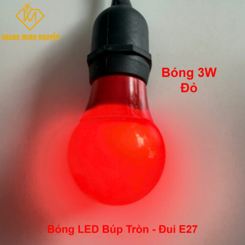 Bóng đèn búp tròn 3W - Đỏ