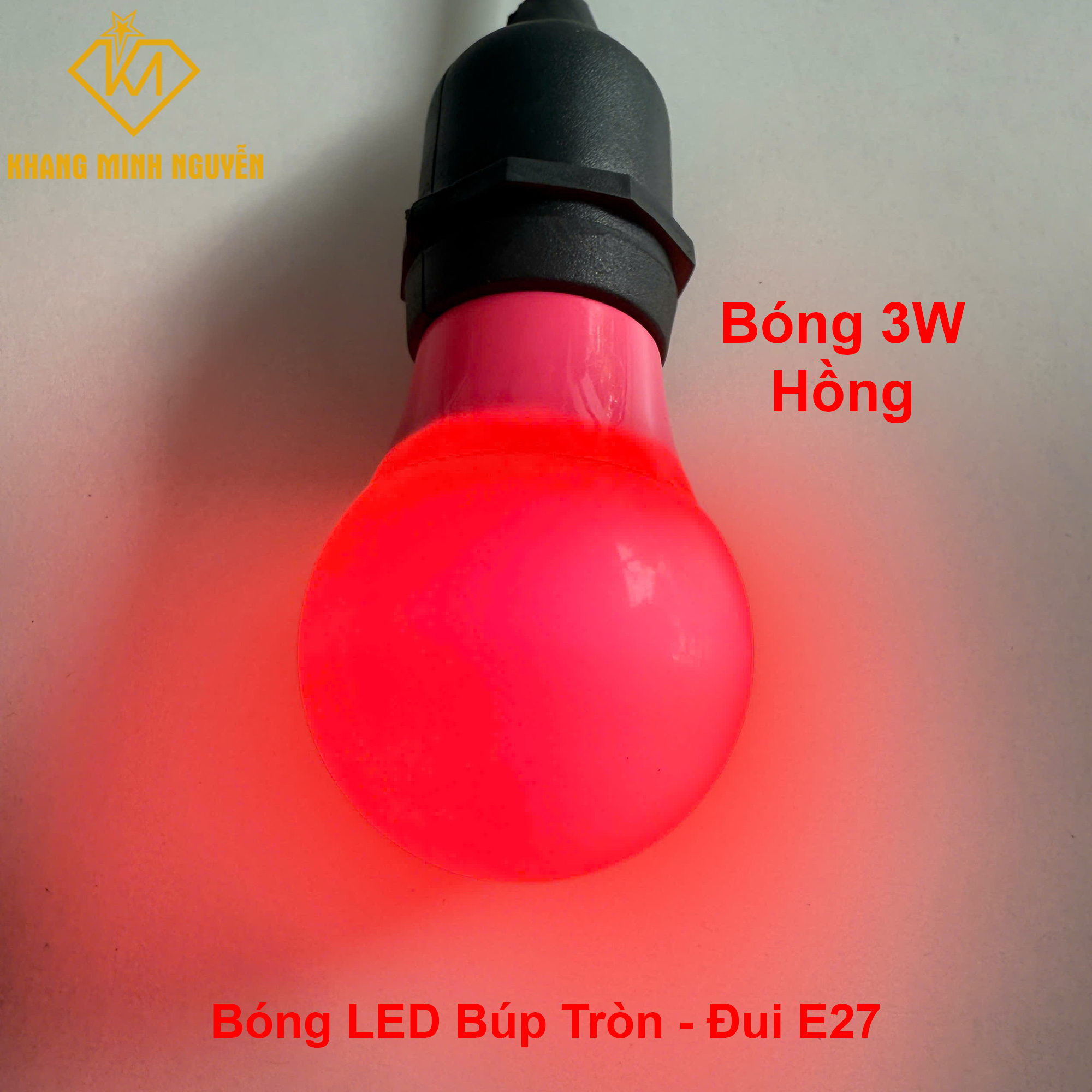Bóng đèn búp tròn 3W - Hồng Bóng đèn búp tròn 3W - Hồng