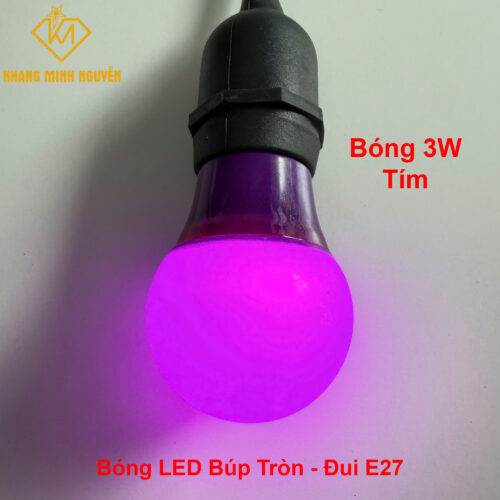 Bóng đèn búp tròn 3W - Tím