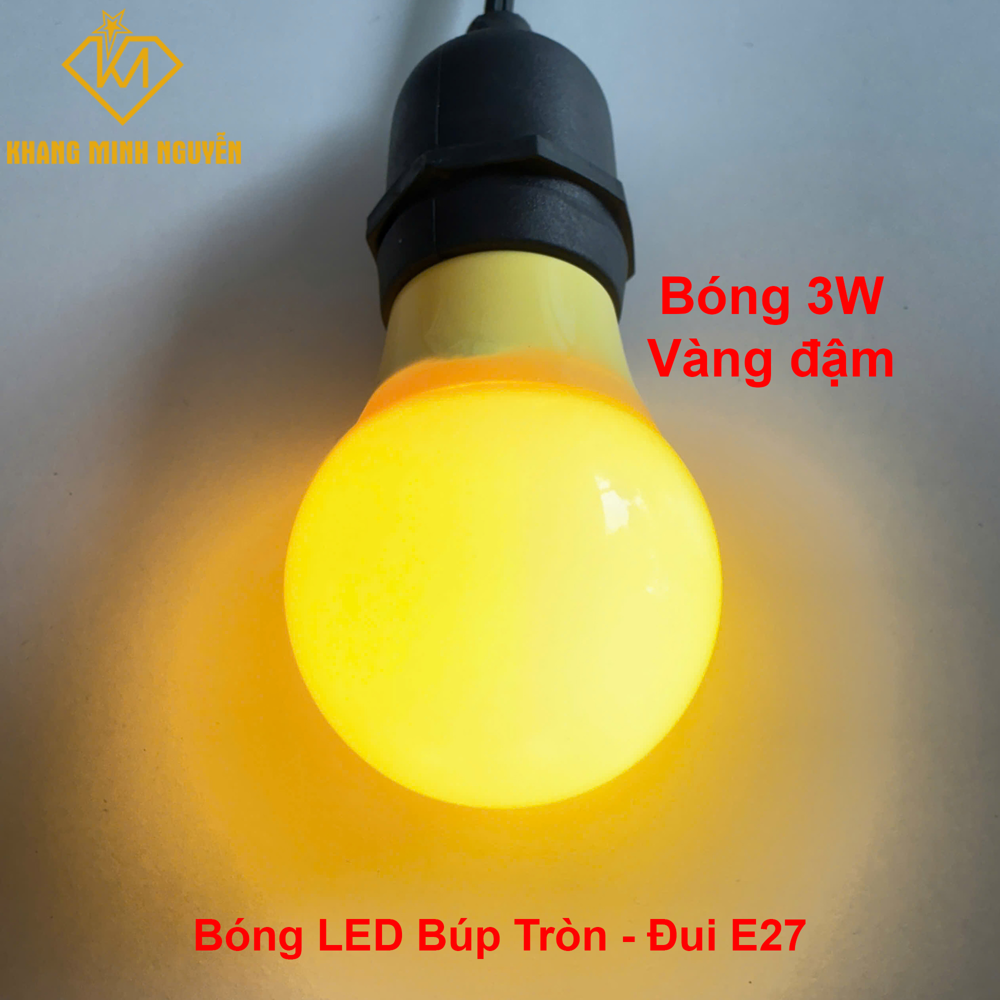 Bóng đèn búp tròn 3W - Vàng đậm Bóng đèn búp tròn 3W - Vàng đậm
