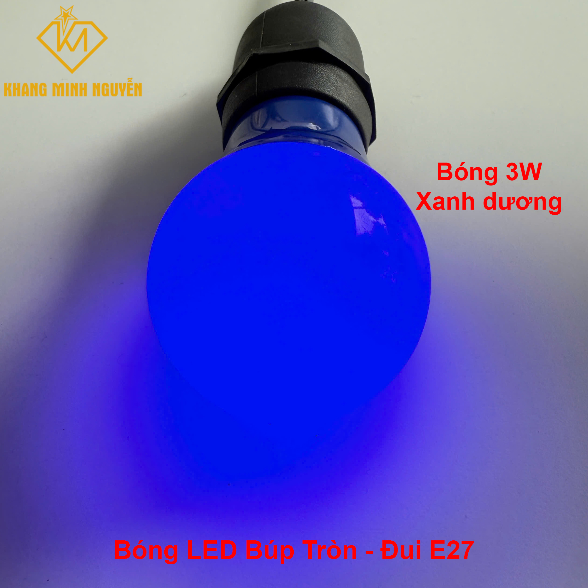 Bóng đèn búp tròn 3W - Xanh dương Bóng đèn búp tròn 3W - Xanh dương