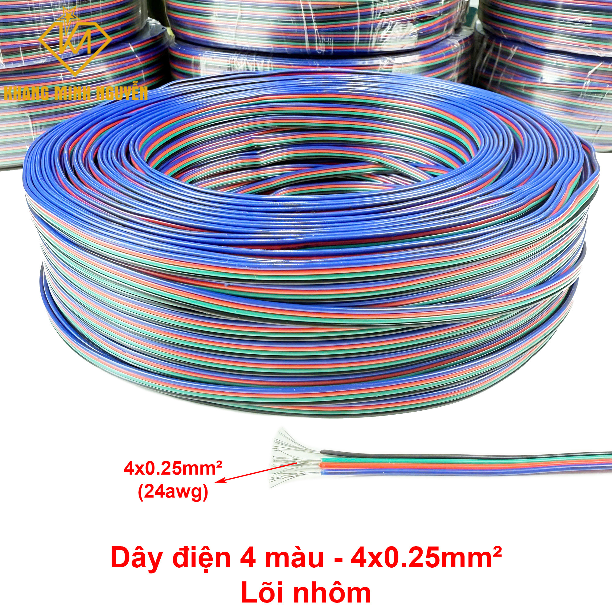 Dây điện nhỏ 4 dây - 4 màu - dây điện 4pin chuyên dùng cho mạch đèn led, bảng hiệu, mạch điện tử - 5V - 24V Dây điện nhỏ 4 dây - 4 màu - dây điện 4pin chuyên dùng cho mạch đèn led, bảng hiệu, mạch điện tử - 5V - 24V