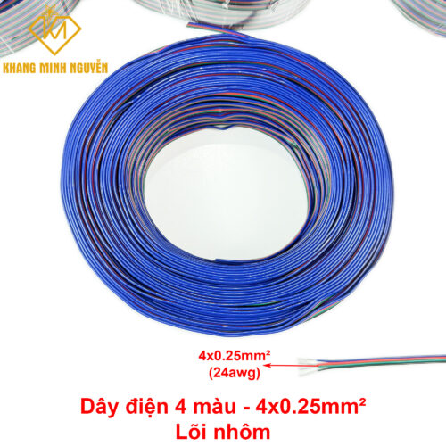 Dây điện nhỏ 4 dây - 4 màu - dây điện 4pin chuyên dùng cho mạch đèn led, bảng hiệu, mạch điện tử - 5V - 24V