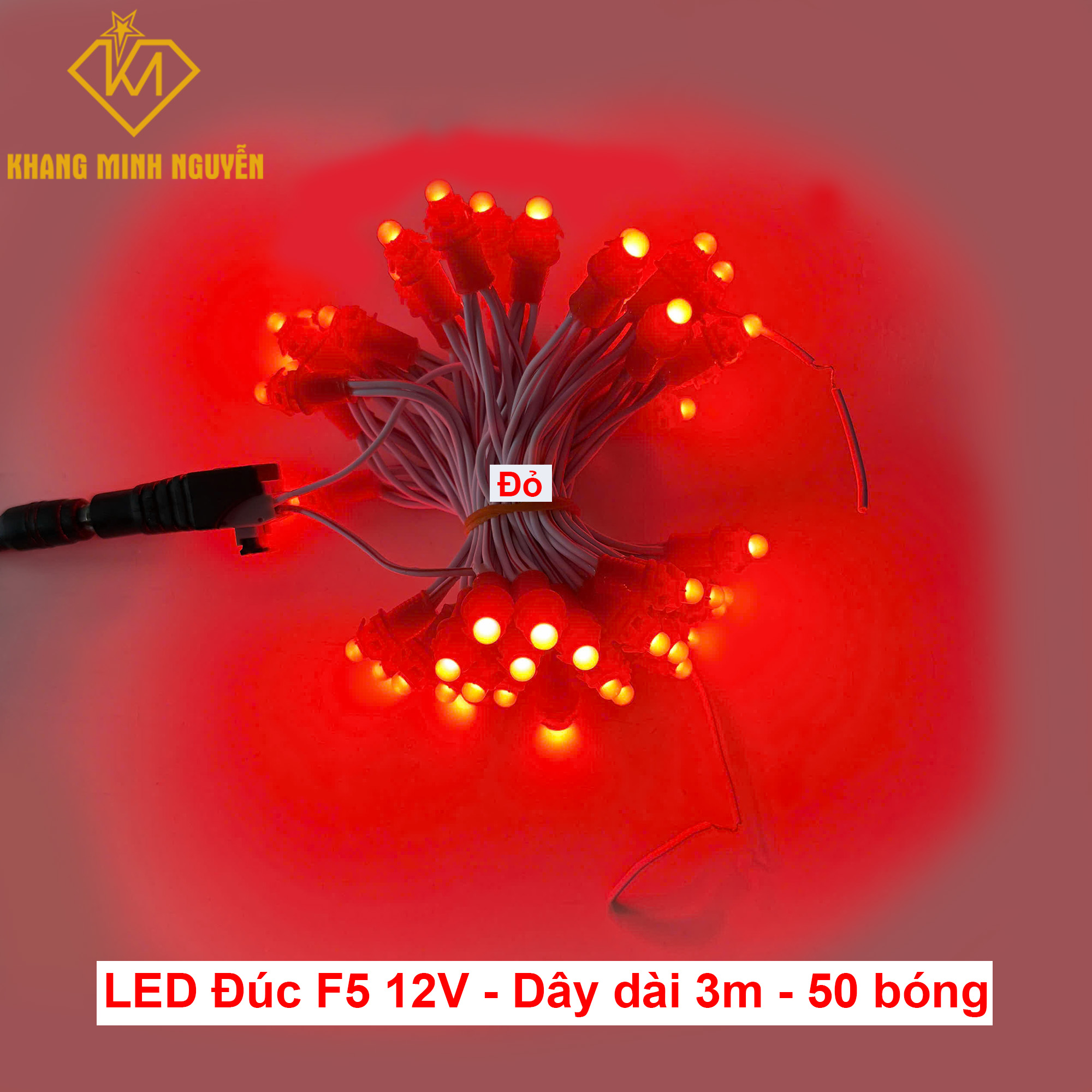 LED đúc F5 Đỏ, đế 8mm - chống nước dùng quấn cây, trang trí lễ tết LED đúc F5 Đỏ, đế 8mm - chống nước dùng quấn cây, trang trí lễ tết