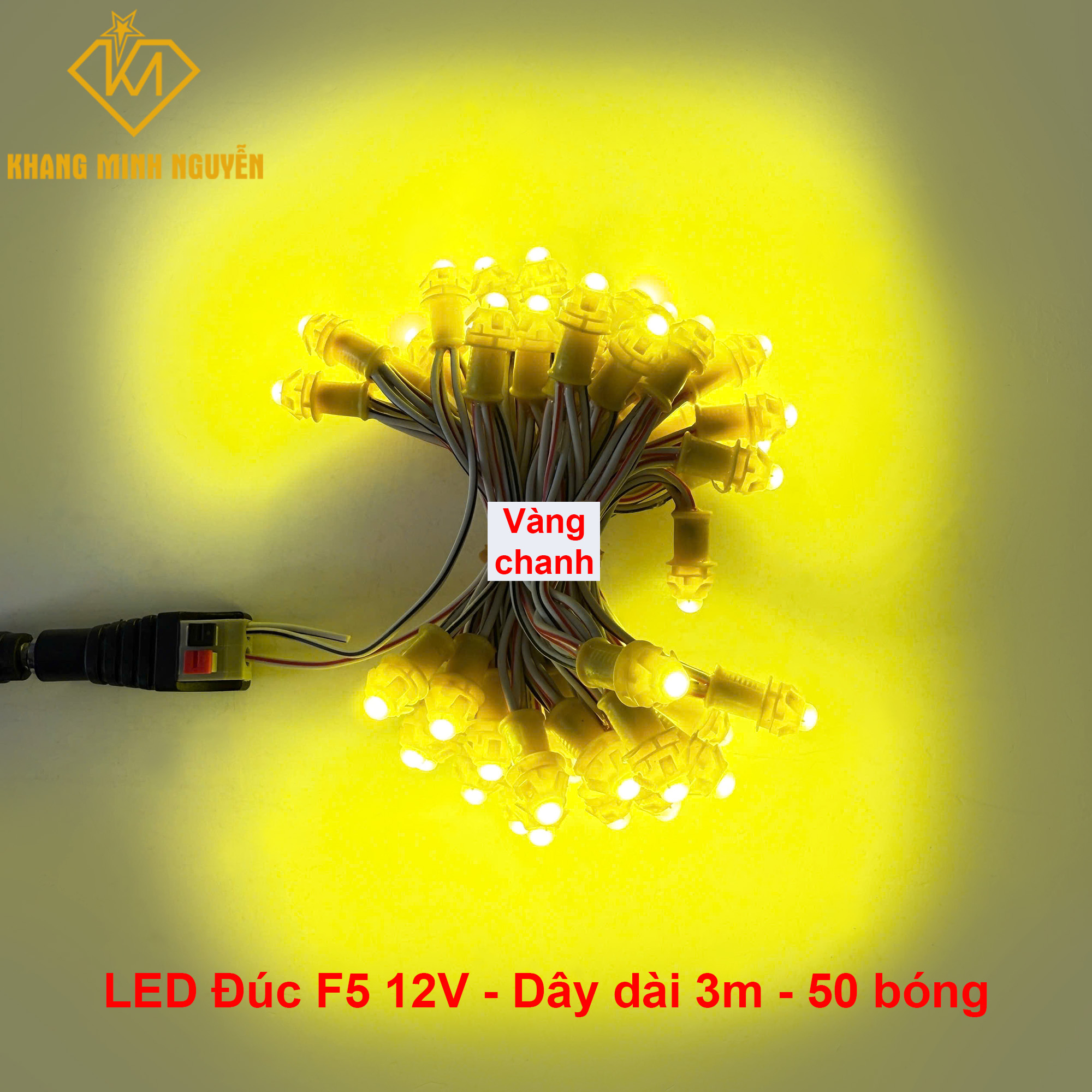 LED đúc F5 Vàng chanh, đế 8mm - chống nước dùng quấn cây, trang trí lễ tết LED đúc F5 Vàng chanh, đế 8mm - chống nước dùng quấn cây, trang trí lễ tết
