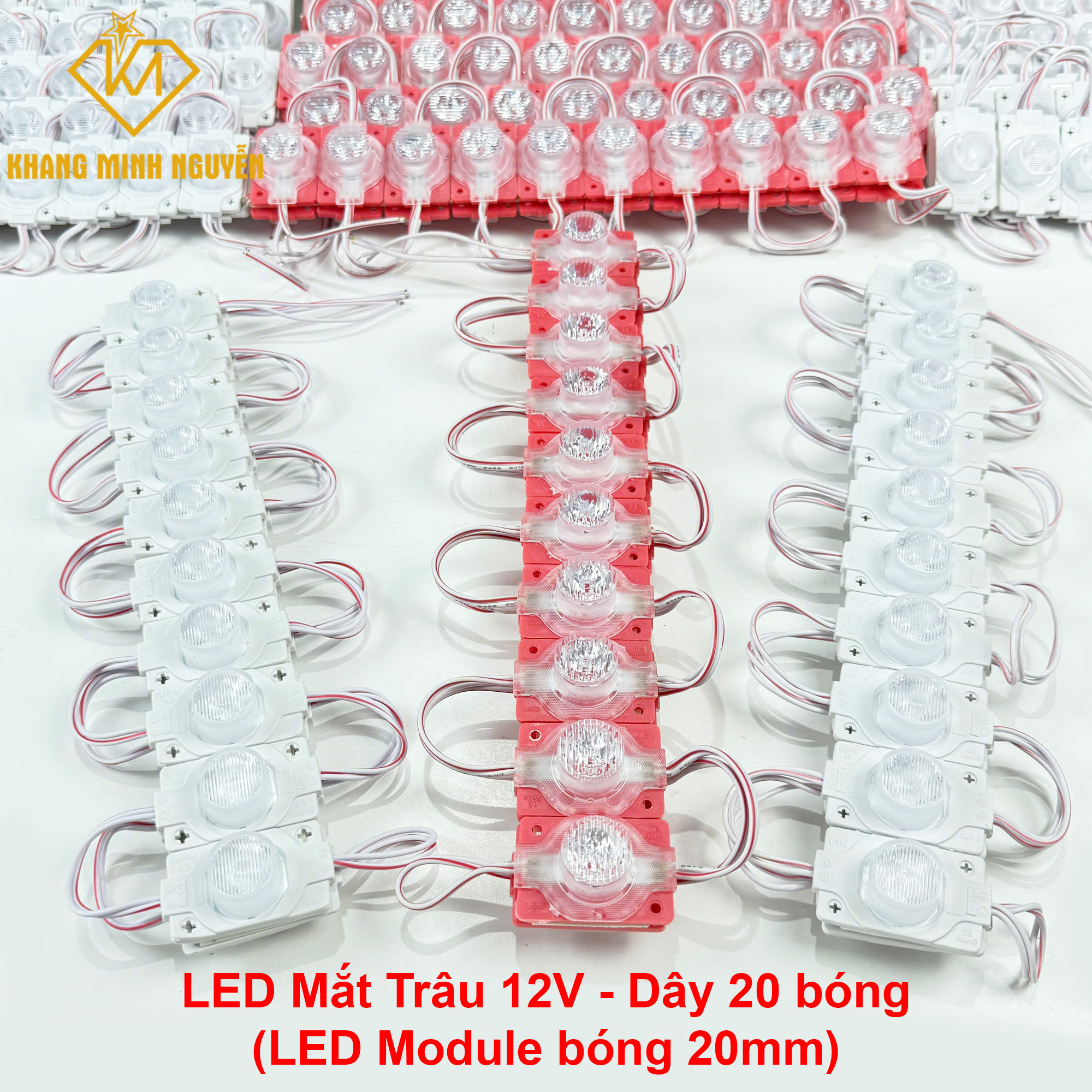 LED mắt trâu, LED module 20mm - 12V siêu sáng LED mắt trâu, LED module 20mm - 12V siêu sáng