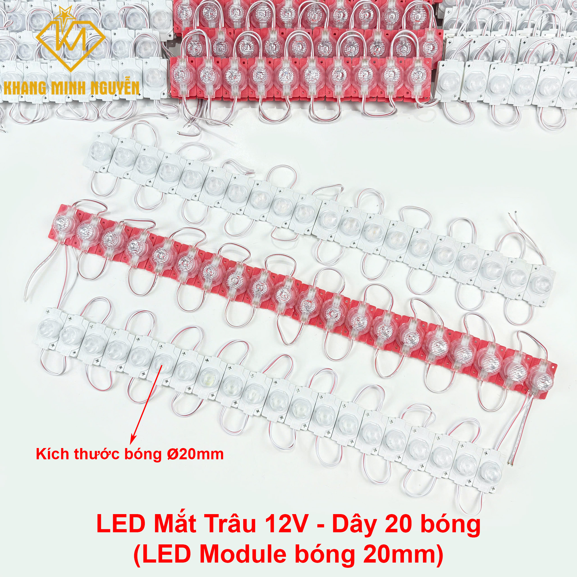 LED mắt trâu, LED module 20mm - 12V siêu sáng LED mắt trâu, LED module 20mm - 12V siêu sáng