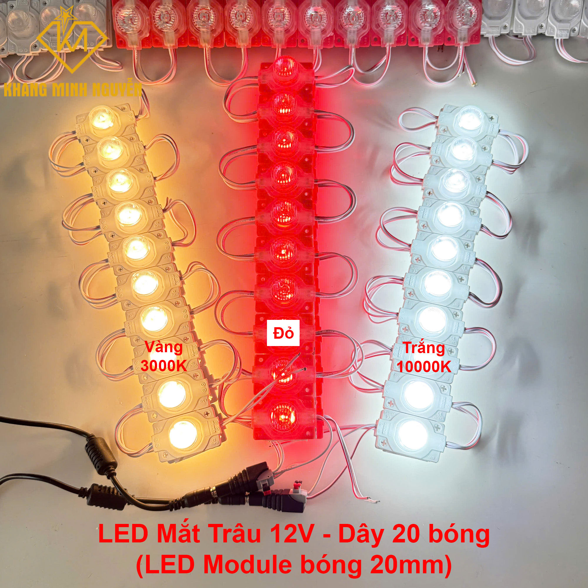 LED mắt trâu, LED module 20mm - 12V siêu sáng LED mắt trâu, LED module 20mm - 12V siêu sáng