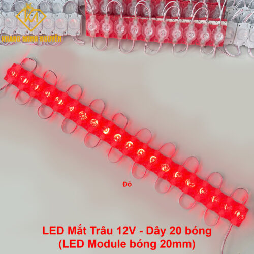LED mắt trâu, LED module 20mm - 12V siêu sáng - màu đỏ