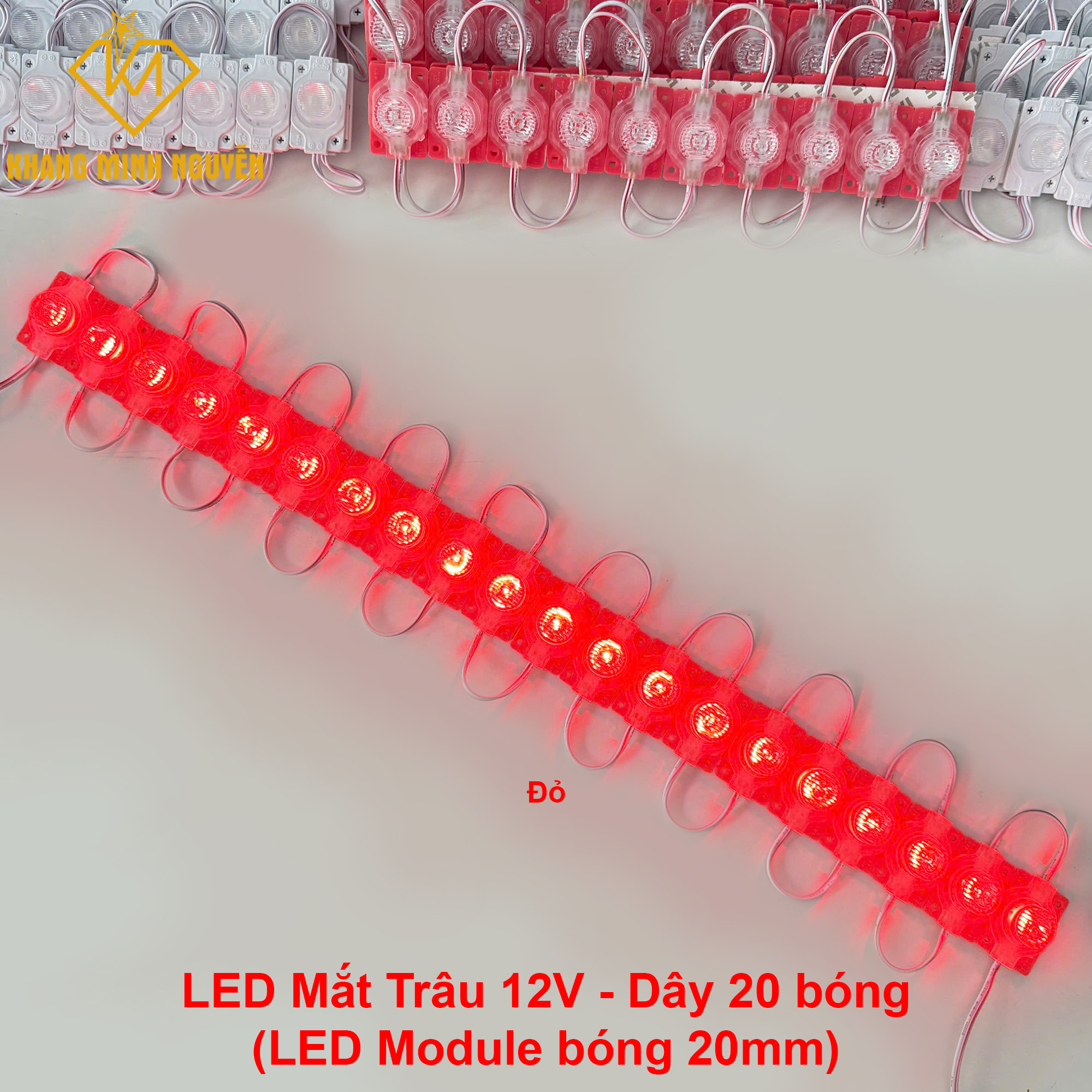 LED mắt trâu, LED module 20mm - 12V siêu sáng - màu đỏ LED mắt trâu, LED module 20mm - 12V siêu sáng - màu đỏ