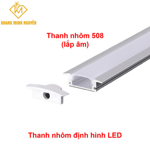 Thanh nhôm định hình LED lắp âm 508