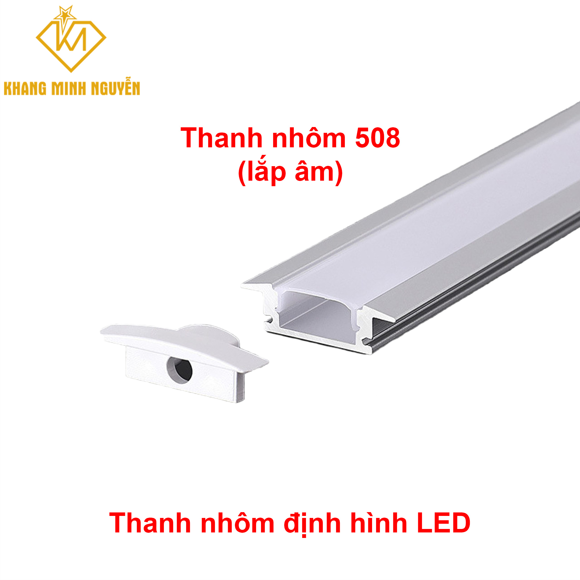 Thanh nhôm định hình LED lắp âm 508