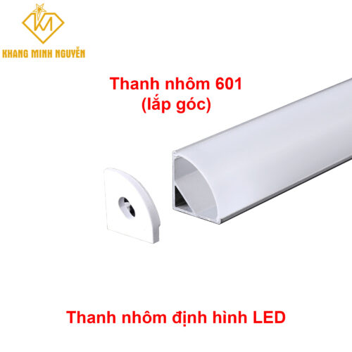 Thanh nhôm đèn LED góc chữ V lắp góc 601