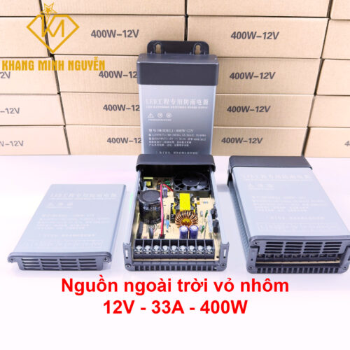 Nguồn ngoài trời 12V 33A 400W vỏ nhôm cao cấp dùng cho đèn led và camera