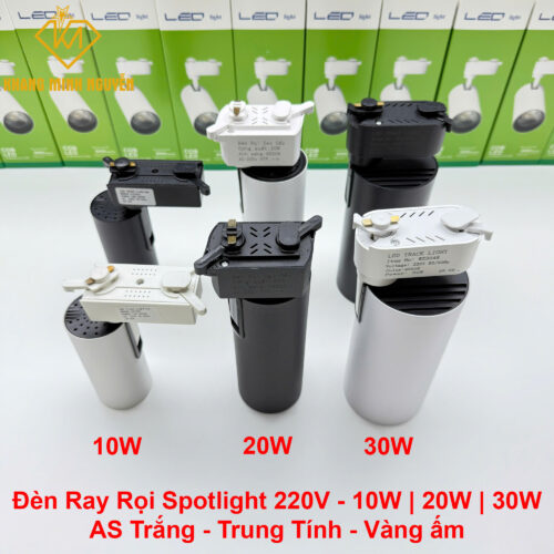 Đèn ray rọi, đèn spotlight, đèn rọi ống bơ 10W | 20W | 30W