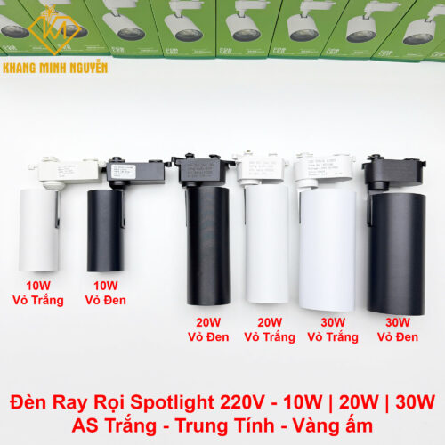 Đèn ray rọi, đèn spotlight, đèn rọi ống bơ 10W | 20W | 30W