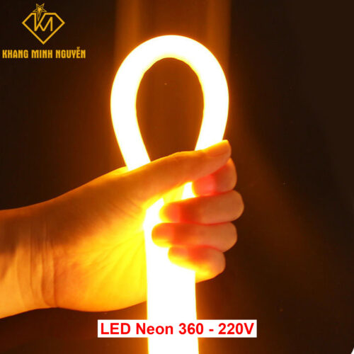 Combo 5m - Đèn LED Neon 360 độ 220V Vàng Ấm - 2835 - IP65