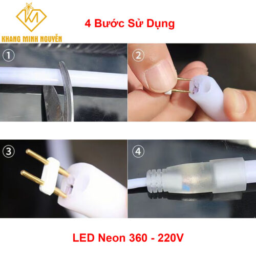 Combo 5m - Đèn LED Neon 360 độ 220V - 2835 - IP65