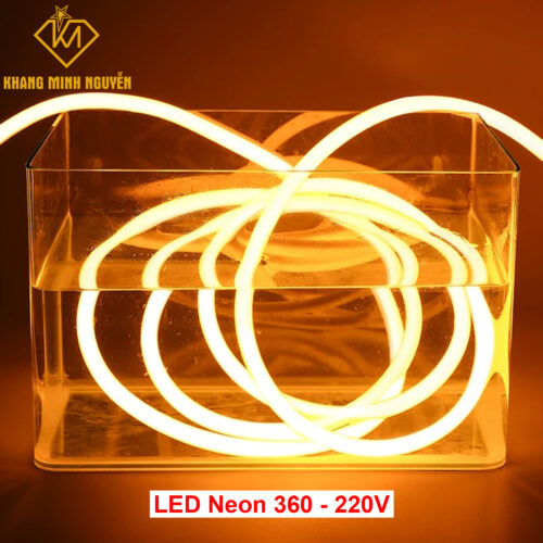 Combo 5m - Đèn LED Neon 360 độ 220V Vàng Ấm - 2835 - IP65