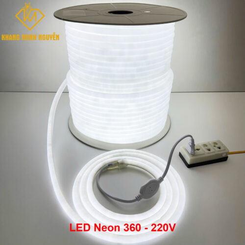 Combo 5m - Đèn LED Neon 360 độ 220V Trắng - 2835 - IP65