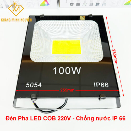 Đèn pha LED 100W chống nước IP66 dùng chip COB 5054 siêu sáng