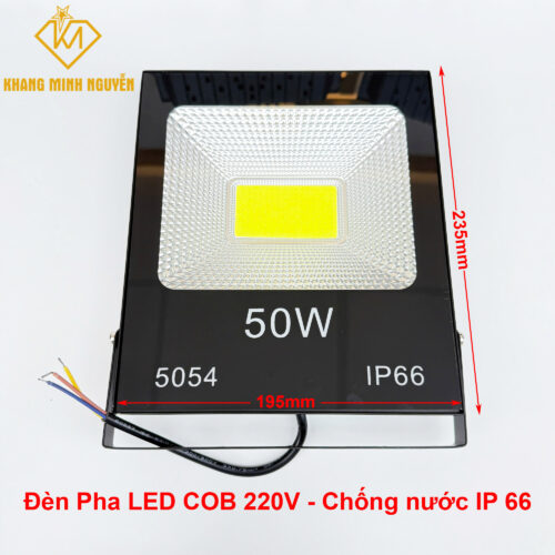 Đèn pha LED 50W chống nước IP66 dùng chip COB 5054 siêu sáng