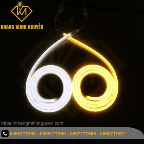 [Giá 1 mét] Đèn LED Neon tròn 360 độ 220V - 2835 - IP65 cuộn 100m, ánh sáng trắng và vàng chuyên dùng làm chữ neon 3D