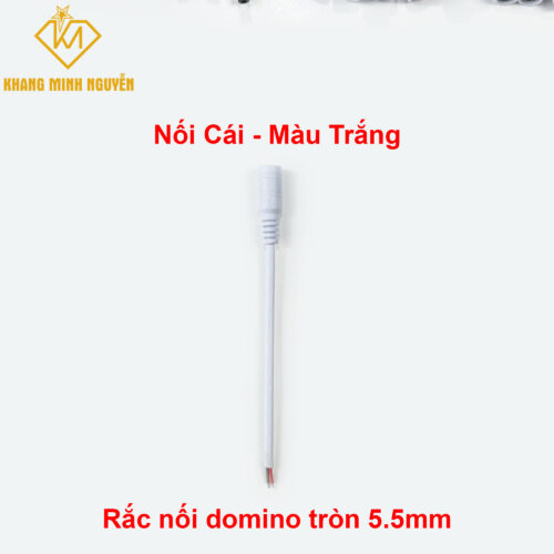 Jack nối, Rắc nối tròn 5.5mm DC - Jack Adapter 5.5mm Nối cái màu trắng