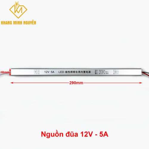 Nguồn đũa 12V - 5A - 60W dùng cho đèn LED 12V