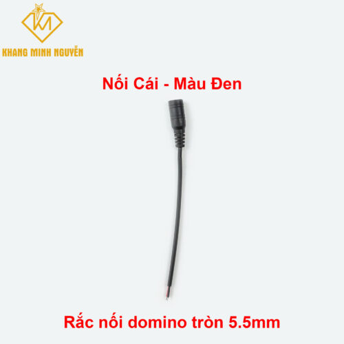 Jack nối, Rắc nối tròn 5.5mm DC - Jack Adapter 5.5mm Nối cái màu đen