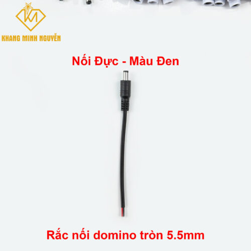 Jack nối, Rắc nối tròn 5.5mm DC - Jack Adapter 5.5mm Nối đực màu đen