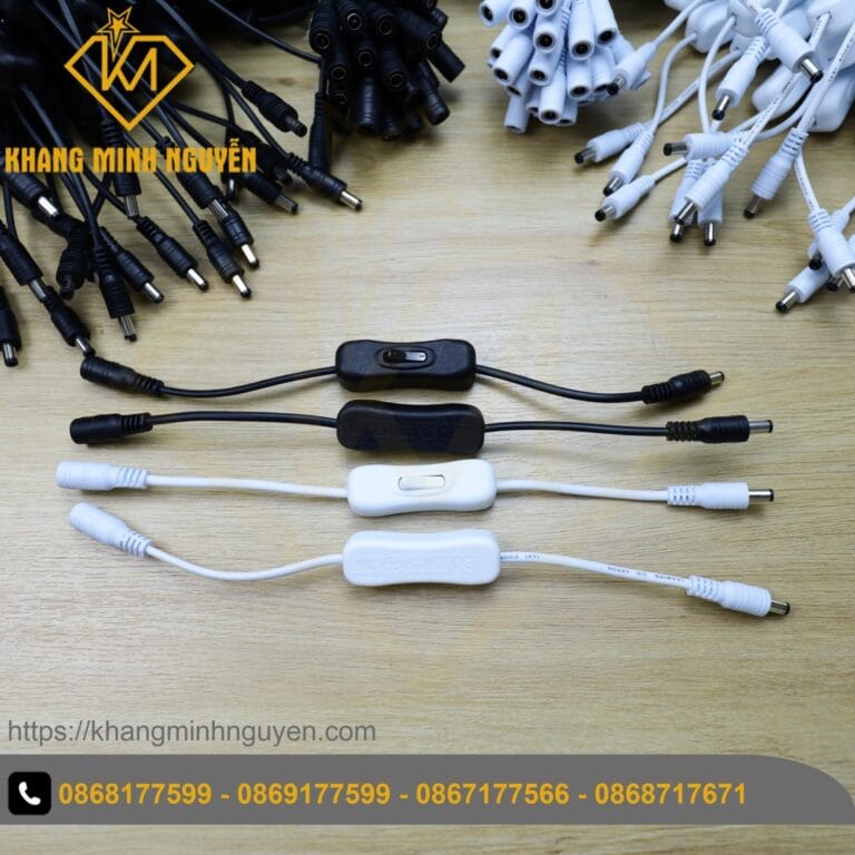 Công tắc DC đầu tròn Domino 5.5mm sử dụng nguồn adapter 5.5mm tương thích với nhiều thiết bị điện tử, camera, máy tính