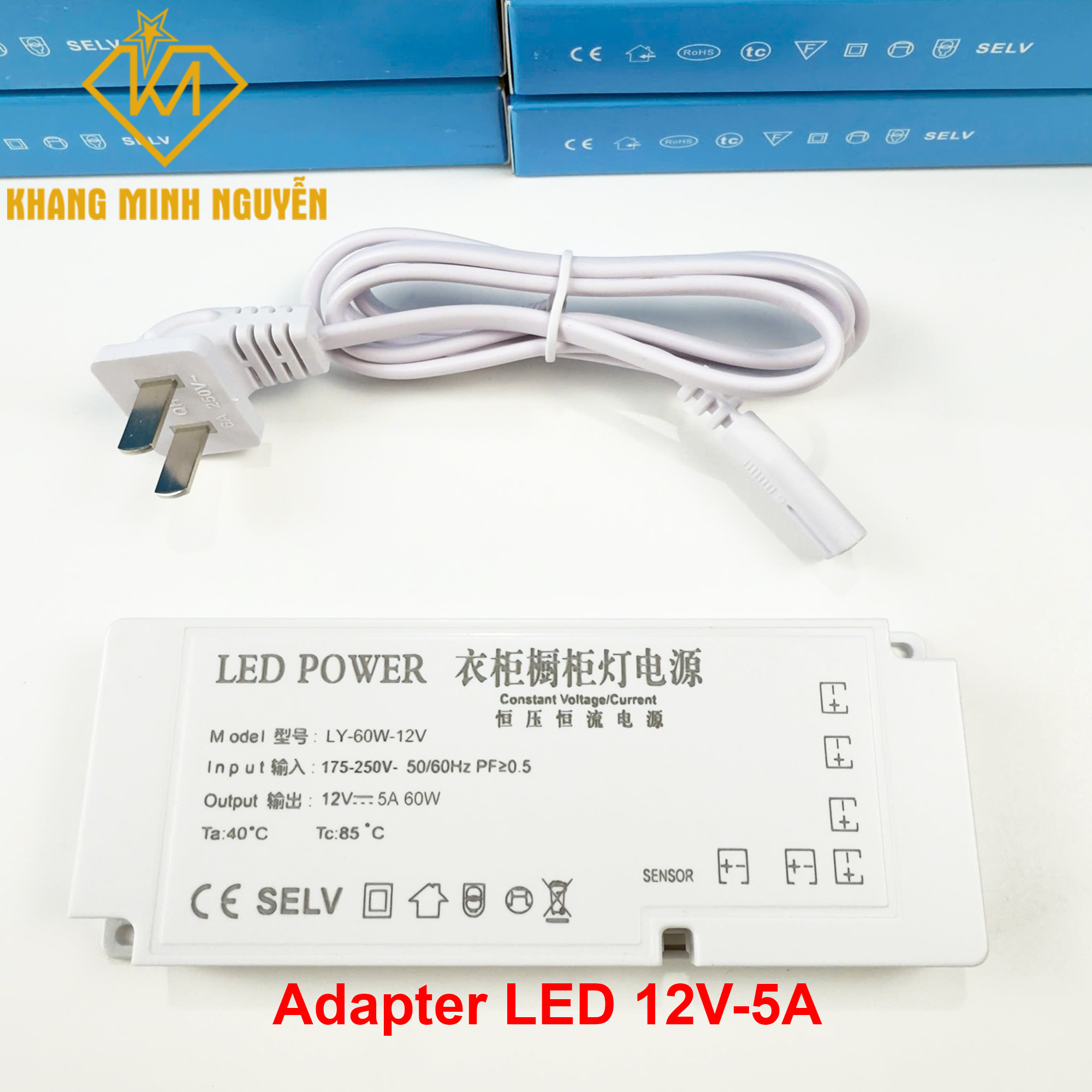 Nguồn LED và cảm biến 12V - LED Adapter 12V - 5A - 60W Nguồn LED và cảm biến 12V - LED Adapter 12V - 5A - 60W