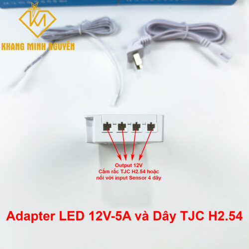 LED Adapter 12V - 5A - 60W và Jack TJC H2.54