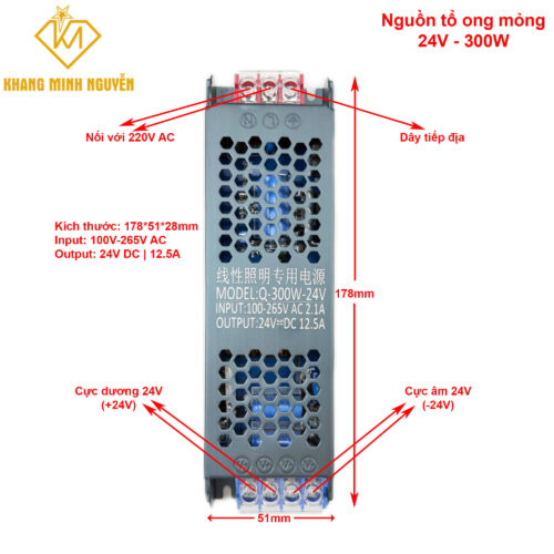 Nguồn Led 24V - 300W - nguồn xung 24V, biến áp 24V dùng cho led 24V