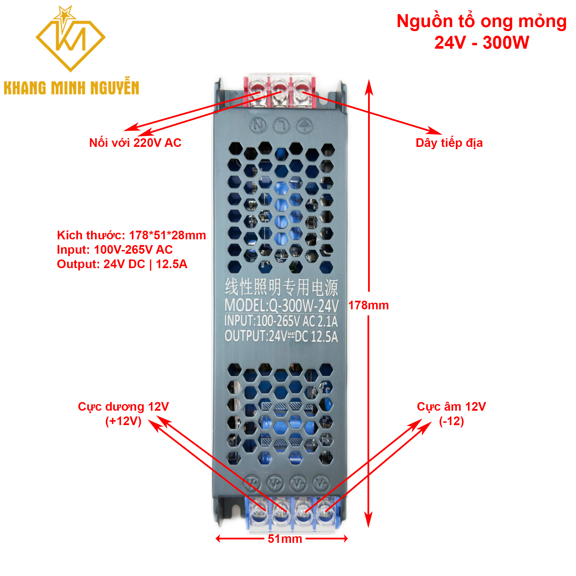 Nguồn Led 24V - 300W