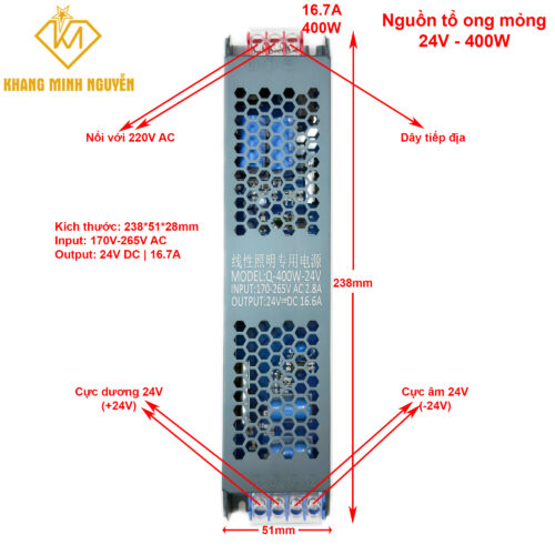 Nguồn Led 24V - 400W - nguồn xung 24V, biến áp 24V dùng cho led 24V